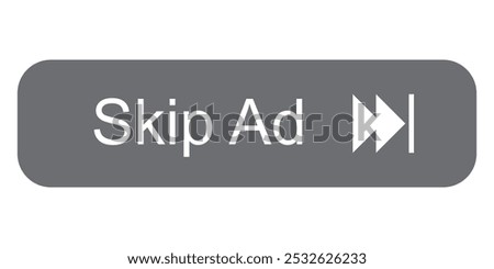 skip ad advertisement icon isolated on a white background