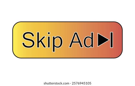 SKIP AD advertisement isolated button on the white background