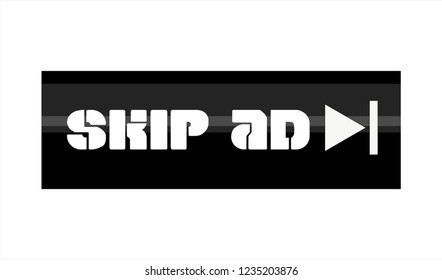 SKIP AD ADVERTISEMENT ISOLATED ICON