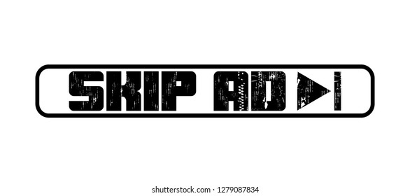skip ad advertisement isolated stamp stylized icon