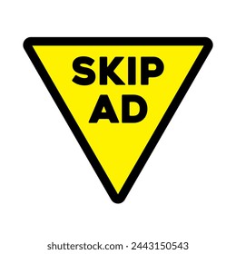 Skip ad advertisement triangle isolated icon on white background