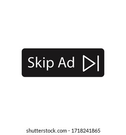 Skip ad black vector button. Block advertisement icon.