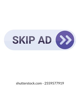 Skip ad button allowing users to avoid watching advertisement videos