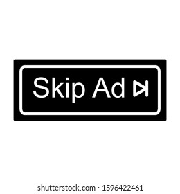 Skip ad button icon design. Skip ad button icon in trendy flat style design. Vector illustration.