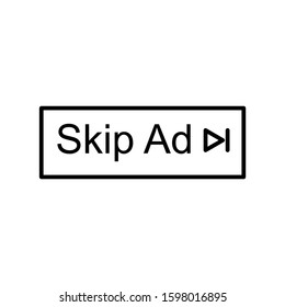 Skip ad button icon design. Skip ad button icon in modern outline style design. Vector illustration.