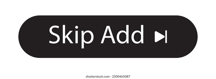 Skip ad button icon on white background. design eps 10