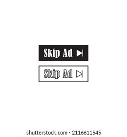 Skip Ad button icon, vector simple design