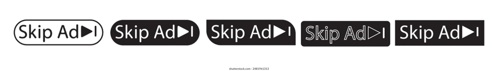 Skip ad button icon.Advertisement icon. Vector illustration.