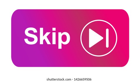 Skip ad button web icon isolated on the white background