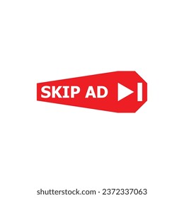 Skip ad icon. Skip ad button. Simple style company poster background symbol. Skip ad brand logo design element. Skip ad t-shirt printing. Vector for sticker.