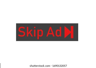 skip ad sign symbol isolated on white background, skip advertisement sign