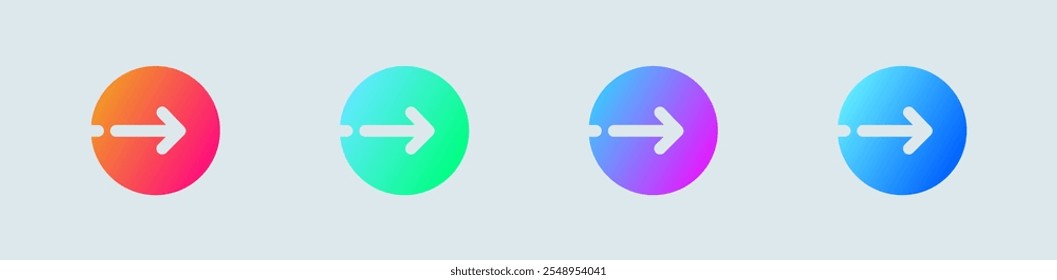Skip ad solid icon in gradient colors. Advertisement signs vector illustration.