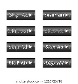 skip ad virtual buttons set vector image 