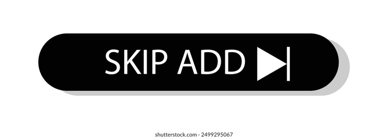 Skip add black vector icon for website  on white background eps 10.