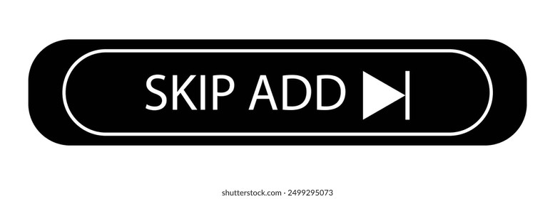 Skip add black vector icon for website  on white background eps 10.