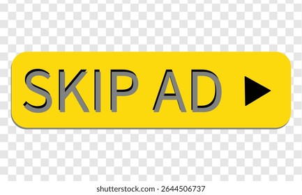 Skip ads button icon. Stop video ad logo symbol background. Simple Vector Skip Ad Button. Skip Ad button advertisement isolated icon. Vector Illustration . EPS 10 . 