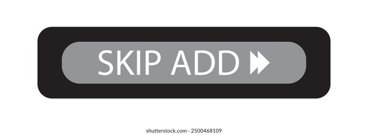 Skip ads button icon vector in clipart style. vector design eps 10.