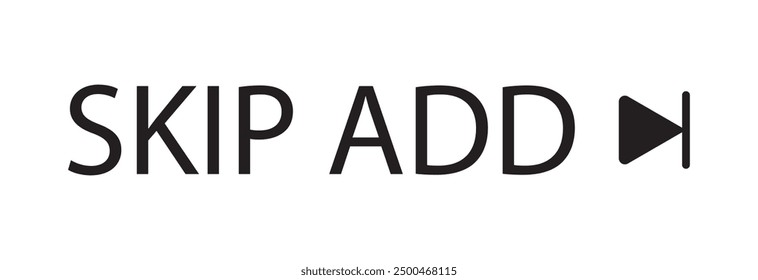 Skip ads button icon vector in clipart style. vector design eps 10.
