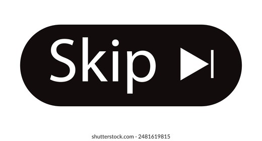  Skip ads symbol, icon. Skip advertisement icon, Media player icon, vector on white background. Skip icon for your web site design, logo, app, UI, UX. Vector illustration.