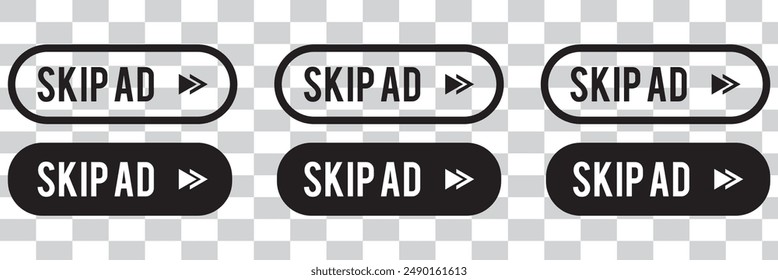 skip ads video icon or logo illustration. perfect use for website, design, pattern, etc