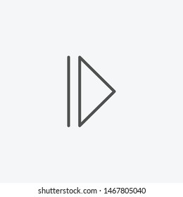 Skip arrow icon isolated on light background. Multimedia symbol modern, simple, vector, icon for website design, mobile app, ui. Vector Illustration