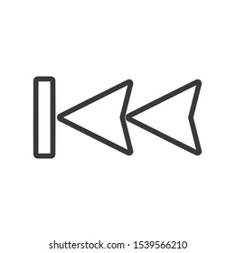 Skip back fast icon in simple vector style