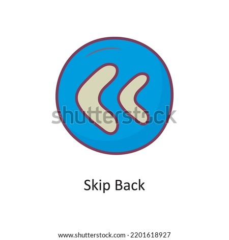  Skip Back Filled outline Icon Design illustration. Media Control Symbol on White background EPS 10 File