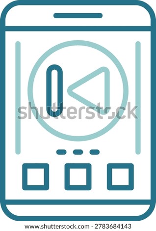 Skip backward Creative Illustration Icon Design