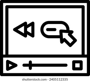 Skip backward Line Vector Icon Design