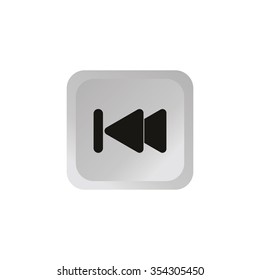 Skip Backward media control button icon vector illustration 