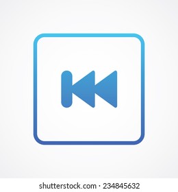 Skip Backward media control icon button. Vector illustration for web, site, mobile application. Simple flat metro design style