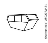 Skip bin line icon. Clipart image isolated on white background