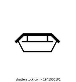 Skip bin outline icon. Clipart image isolated on white background