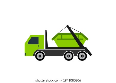 Skip bin truck icon. Clipart image isolated on white background