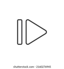 Skip button line icon. linear style sign for mobile concept and web design. Play pause arrow outline vector icon. Symbol, logo illustration. Vector graphics