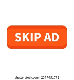 Skip Button In Orange Rectangle Shape For Promotion Sale Business Website
