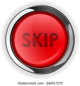 Skip button, round red web icon