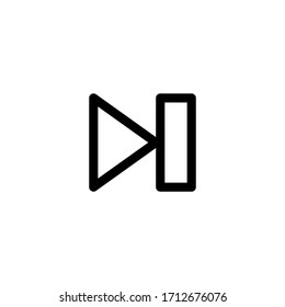 Skip Button User Interface Outline Icon Logo Vector Illustration
