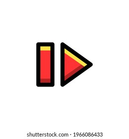Skip Button User Interface Outline Icon Logo Vector Illustration
