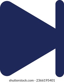 Skip to end black glyph ui icon. Multimedia player control. Move forward. User interface design. Silhouette symbol on white space. Solid pictogram for web, mobile. Isolated vector illustration