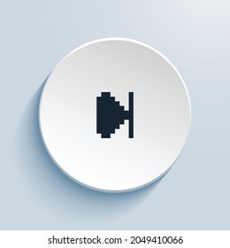 skip end fill pixel art icon design. Button style circle shape isolated on white background. Vector illustration