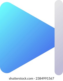 Skip to end pixel perfect flat gradient two-color ui icon. Multimedia player control. Move forward. Simple filled pictogram. GUI, UX design for mobile application. Vector isolated RGB illustration