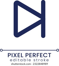 Skip to end pixel perfect linear ui icon. Multimedia player control. Move forward. GUI, UX design. Outline isolated user interface element for app and web. Editable stroke. Poppins font used