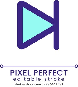 Saltar al final del píxel perfecto color RGB icono ui. Control de reproductor multimedia. Elemento de línea simple rellenado. GUI, diseño UX para aplicación móvil. Pictograma aislado del vector. Trazo editable. Fuente de Poppins utilizada