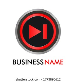 skip forward button icon logo template illustration