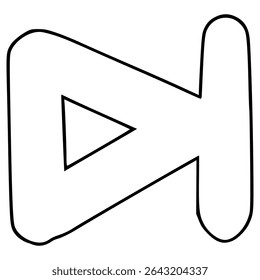 skip forward button illustration hand drawn outline vector