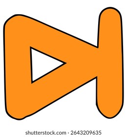 skip forward button illustration hand drawn isolated vector