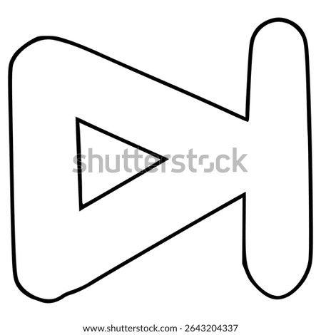 skip forward button illustration hand drawn outline vector
