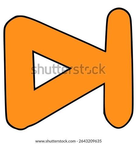 skip forward button illustration hand drawn isolated vector