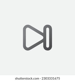 Skip Forward Long Symbol Icon Vector Illustration